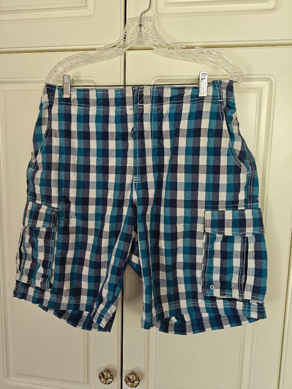 LL Bean Men's Plaid Swim Shorts, Size 34W